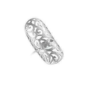   : 14K Hand Crafted White Gold Matte Finished Cocktail Ring.: Jewelry