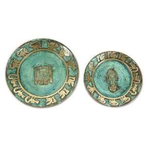  Copper plates, Inca Symbols (pair)
