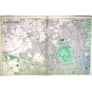 Bacon Antique Map 1883 Street Plan London England RegentS Park 