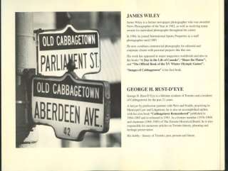  OF CABBAGETOWN James Wiley Toronto Photographic History BOOK  