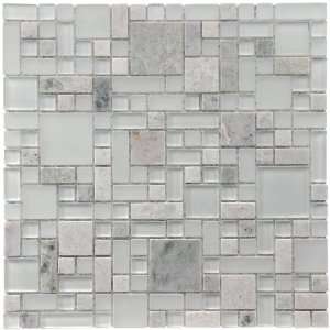 Sierra Versailles Ming 12 x 12 Inch Glass and Stone Mosaic Wall Tile 