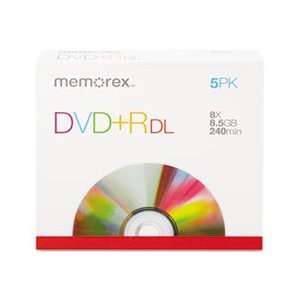  Dual Layer DVD+R Discs, 8.5GB, 5/Pack