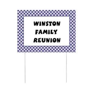  Personalized Purple Gingham Yard Sign   Party Decorations 