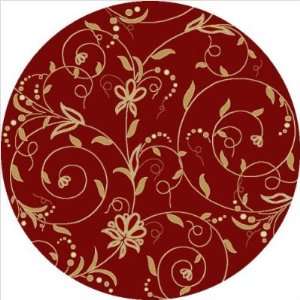  Silk Road Tapestry Red Contemporary Round Rug Size Round 
