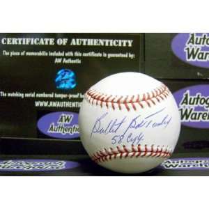  Bullet Bob Turley Autographed Baseball Cy 58 Sports 