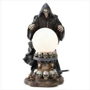  Grim Reaper Skull Conjurer Crystal Ball Table Lamp: Home 