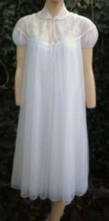 Vintage 50s GOTHAM White Swing Gown Robe Peignoir Set  