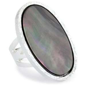   Cole New York Modern Shell Silver and Shell Ring, Size 7.5 Jewelry