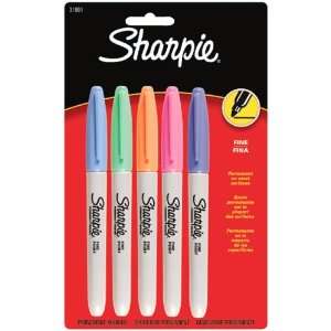  Sharpie Permanent Marker Fine Tip 5 Pack: Office Products