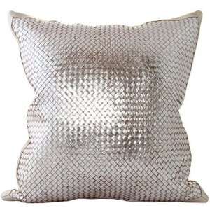  Lance Wovens Bling Warm Silver Leather Pillow: Home 