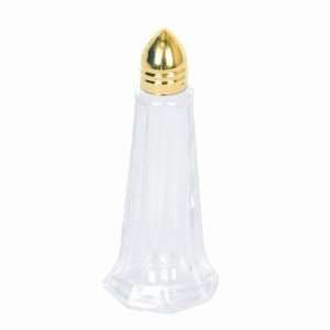  Salt and Pepper Shakers, 1 Oz. Tower, Gold Top, Glass 