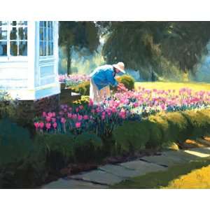  Anthony Watkins   Tulip Garden, Size 24 x 20 Canvas 