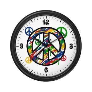  Wall Clock Peace Symbol Sign Dripping Paint Everything 