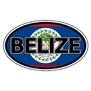  Belize and Belize Flag Car Bumper Sticker Decal Oval 