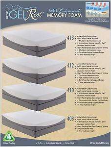   memory foam mattress comforts, contours, cools. Choice of sizes  