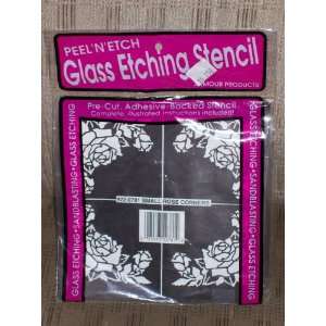 : Peel N Etch Glass Etching Stencil Pre cut Adhesive Backed Stencil 