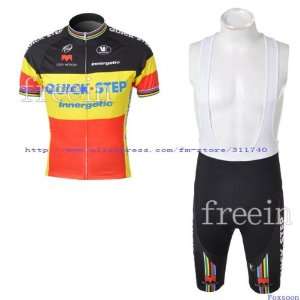  2010 quick step short sleeve cycling jerseys and bib 