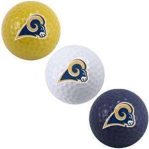  NFL St. Louis Rams 3 Pack Team Color Golf Balls: Sports 