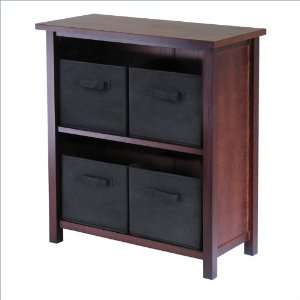   Wood Verona Section Shelf Decorative Storage Cabinet
