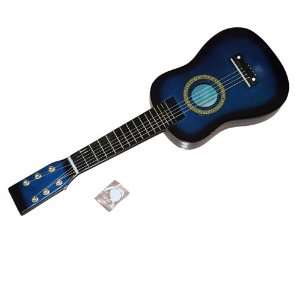   Childrens Blue Acoustic Guitar + Pick + Strings Musical Instruments