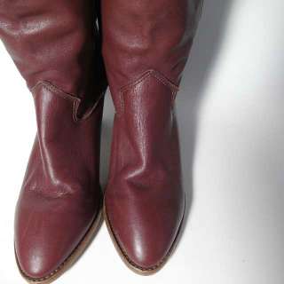 Vtg 70s Leather Heel Western Pirate Slouch Boots 6 M  