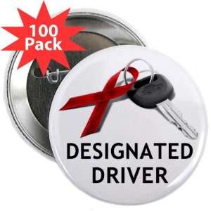   Driving Prevention Designated Driver 2.25 inch Pinback Button 100 PACK