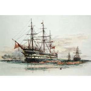 Exmouth Training Ship Etching Wyllie, William Lionel Wylie, Nautical 