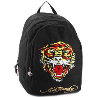 Ed Hardy Josh Embroidered Tiger Backpack   Black  