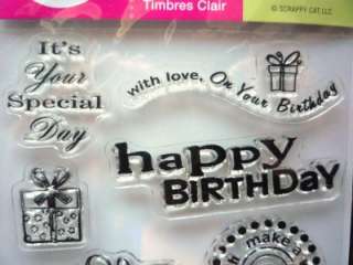 10Pc Clear Stamp Set~BIRTHDAY WISHES~ BYSCRAPPY CAT  