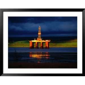  Sun on North Sea Oil Rig, Cromarty Firth, Scotland 
