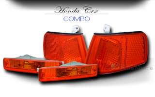 90 91 Honda CR X/CRX HF/Si Amber Corner+Bumper Lights  