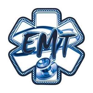  Blue EMT Stethoscope Star of Life Decal   3 h 