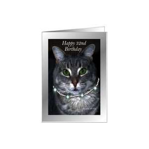  32nd Happy Birthday ~ Spaz the Cat Card: Toys & Games