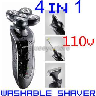Heads 4 in 1 Rechargeable Washable Men electric Shaver Razor 110V US 