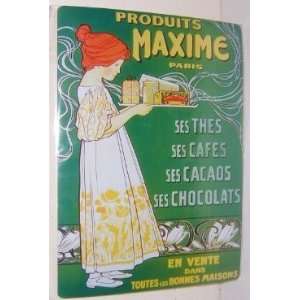  French Advertising Sign   Maxime Tea Coffee Chocolate 