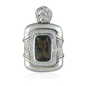 Scott Kay Sterling silver Smokey Quartz Diamond Pendant
