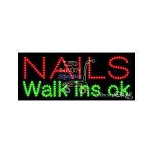  Nails Walk Ins OK LED Sign: Office Products