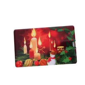  2GB Candle & Snowman Pattern Credit Card Style USB Flash 
