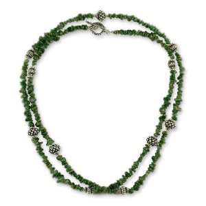    Aventurine long beaded necklace, Scintillating India Jewelry