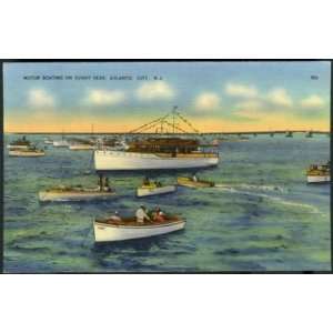   Motor Boating on Sunny Seas, Atlantic City NJ ca1930s Everything