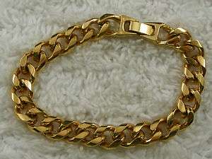Heavy Goldtone Curb Chain Bracelet (A74)  