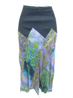 SANDRO Purple Paisley Denim Skirt Size 2  