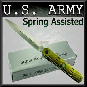 Aluminum US ARMY Spring Assisted Folding Rescue Tool Tactical 