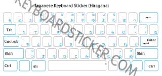 Shown above is our Cyan Blue Japanese Keyboard Sticker.