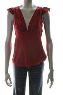 FAMOUS CATALOG Moda Red Silk Blouse Sale Top XS  