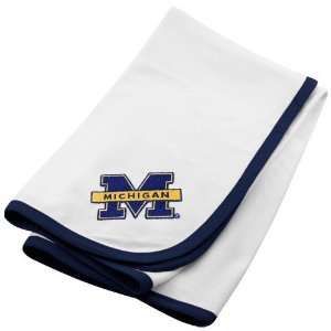  Michigan Wolverines White Soft Cotton Baby Blanket: Sports 
