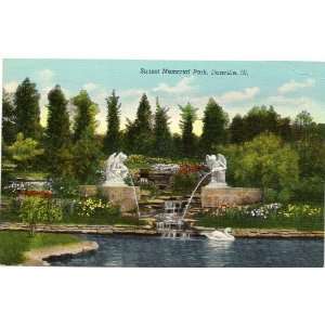   Postcard   Sunset Memorial Park   Danville Illinois 