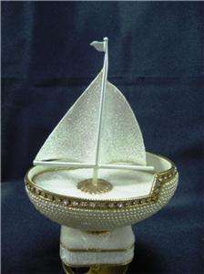 Sail Boat Music Box Goose Egg Limited Edition  