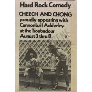 Cheech & Chong Troubadour Concert Poster Ad 1971 