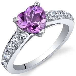  Dazzling Love 1.50 Carats Pink Sapphire Ring in Sterling 